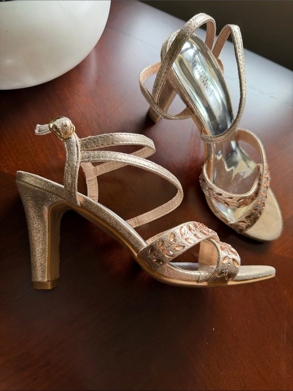 Badgley Mischka Rose Gold Dress Sandals